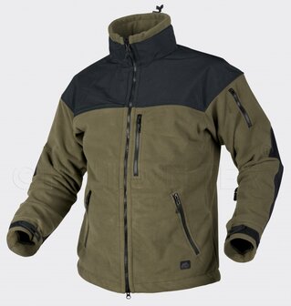 Windblocker Classic Heavy Fleece BLACK w OLIVE GREEN