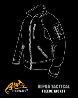 Alpha TACTICAL Grid Fleece Jacket BLACK   NEW!